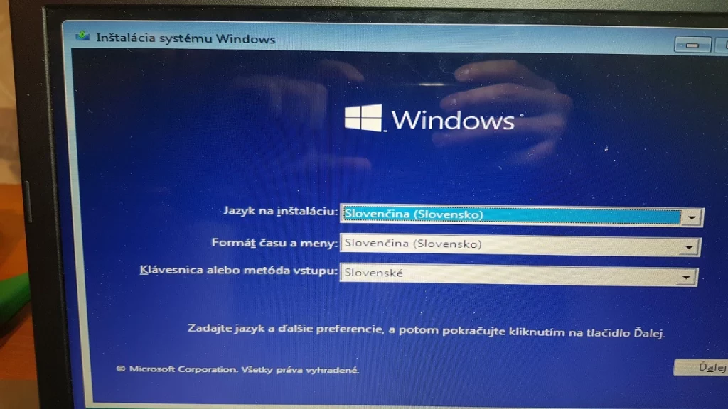 Inštalácia Win 10